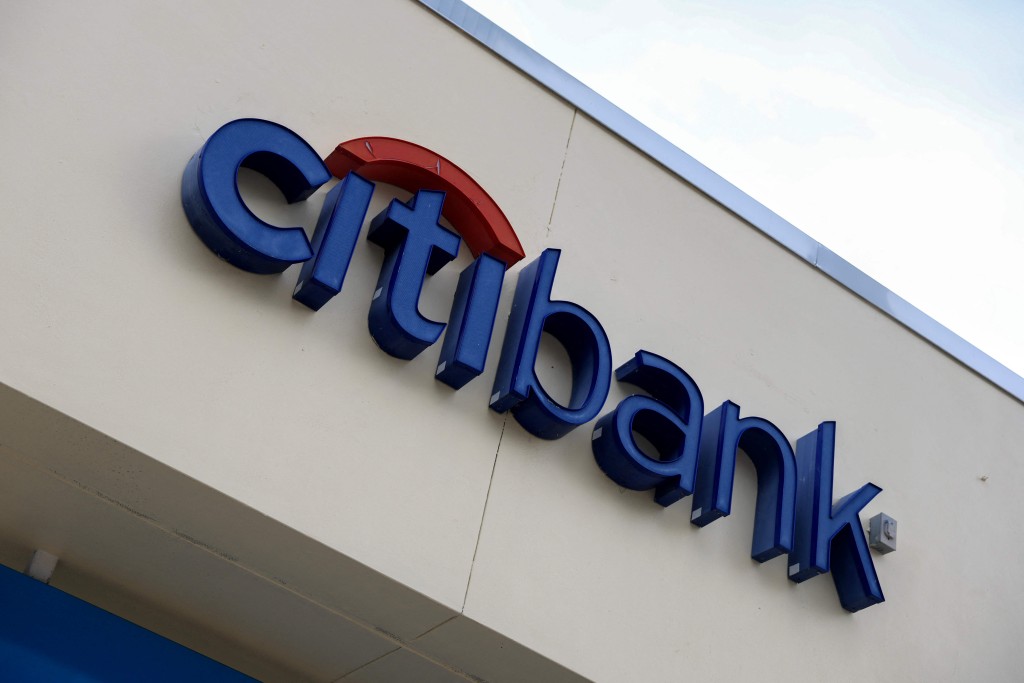 A Citibank sign is displayed at one of their branches on January 14, 2026 in Miami, Florida. AFP