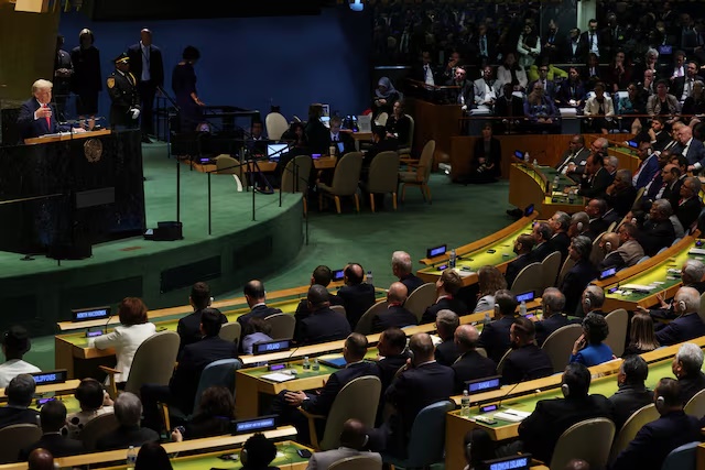 U.S. President Donald Trump addresses the 80th United Nations General Assembly at U.N. headquarters in New York City, U.S., September 23, 2025. REUTERS/Shannon Stapleton
