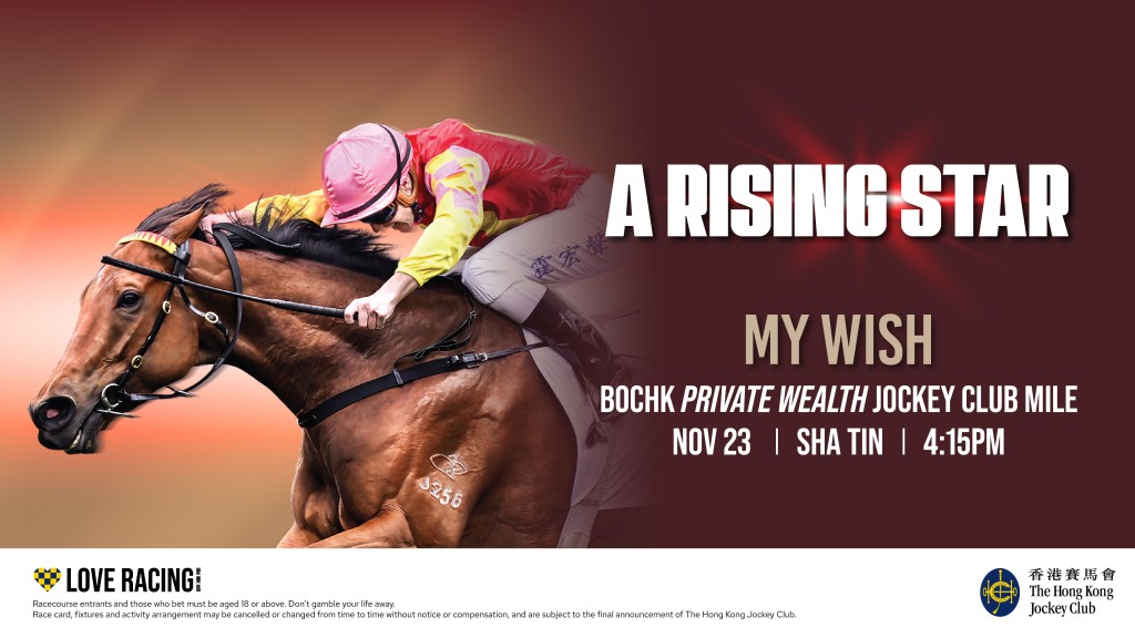 My Wish will contest the G2 BOCHK Jockey Club Mile on November 23 HKJC