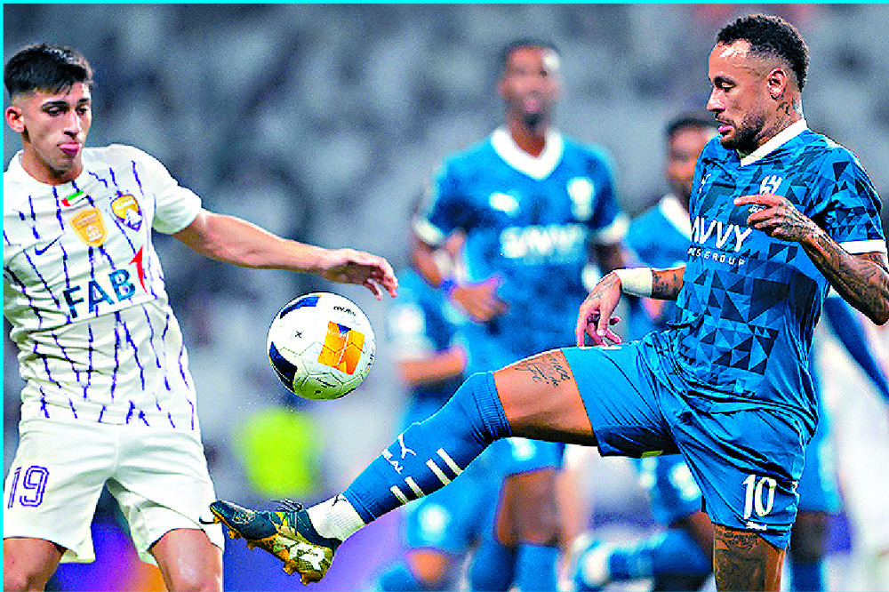 Neymar controls the ball during the matcch against Al-Ain. AFP Neymar controls the ball during the matcch against Al-Ain. AFP