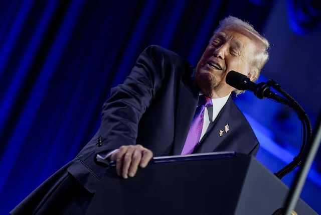 U.S. President Donald Trump speaks during the National Prayer Breakfast in Washington, D.C., U.S., February 5, 2026. REUTERS/Al Drago