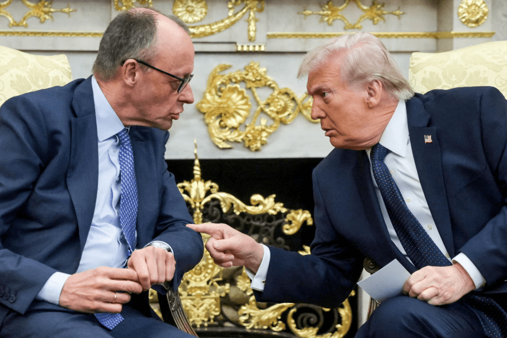 President Donald Trump and German Chancellor Friedrich Merz meet in the Oval Office at the White House in Washington, D.C., U.S., March 3, 2026. REUTERS/Jonathan Ernst
