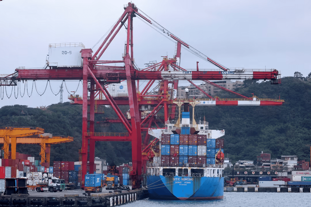 A cargo ship is pictured at a port in Keelung, Taiwan, January 7, 2022. REUTERS/Ann Wang/File Photo A cargo ship is pictured at a port in Keelung, Taiwan, January 7, 2022. REUTERS/Ann Wang/File Photo