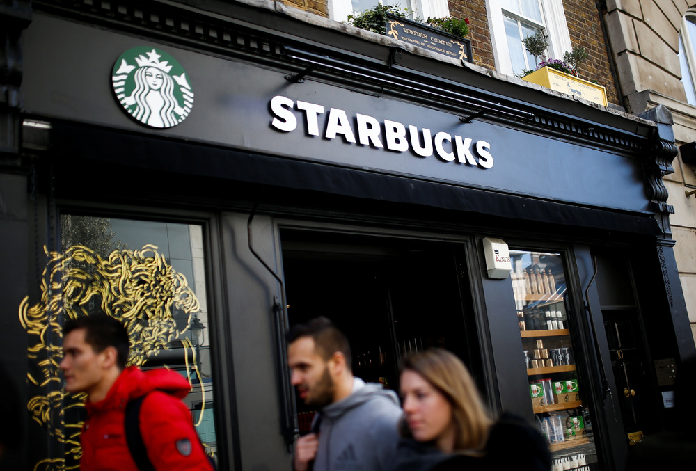 A Starbucks coffee shop in London, Britain, March 6, 2020. A Starbucks coffee shop in London, Britain, March 6, 2020.