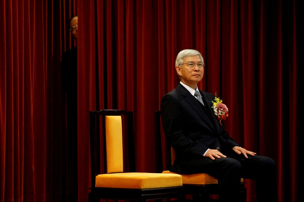 New Central Bank Governor Yang Chin-long attends the inauguration ceremony in Taipei, Taiwan February 26, 2018. REUTERS.