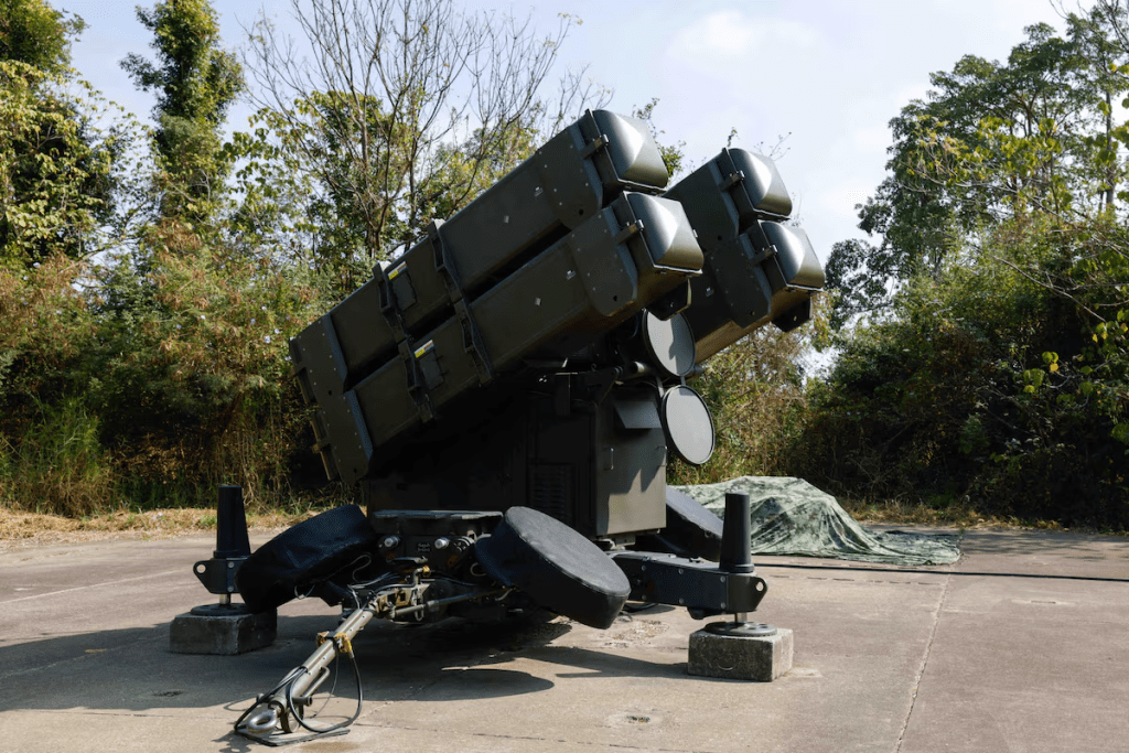 An AIM-7 Sparrow Launcher at an annual military exercise ahead of the Lunar New Year in Chiayi, Taiwan, January 28, 2026. REUTERS/Ann Wang