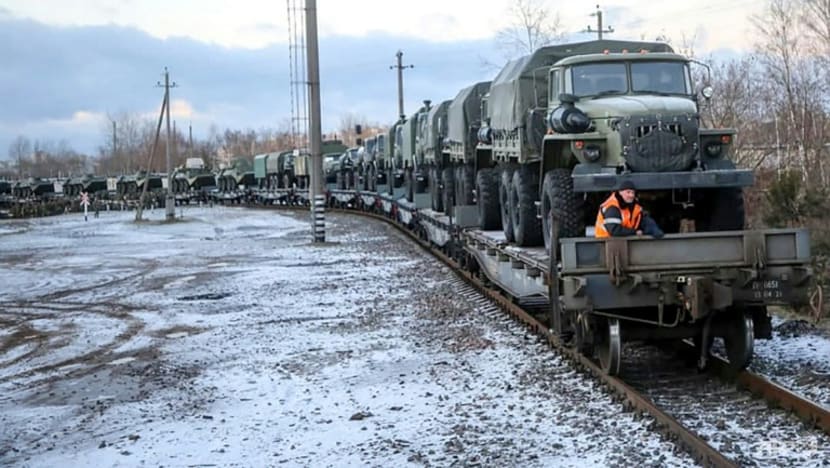 Russian troops arrive in Belarus, Ukraine, as they continue to amass troops on Ukraine border. (AFP) Russian troops arrive in Belarus, Ukraine, as they continue to amass troops on Ukraine border. (AFP)