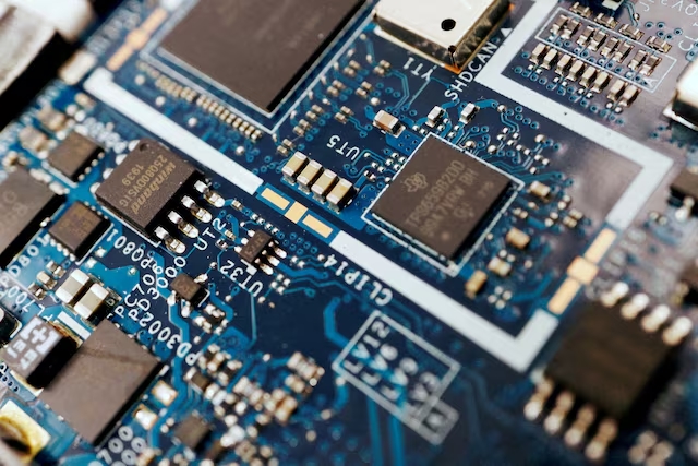 Semiconductor chips are seen on a circuit board of a computer in this illustration picture. (Reuters)