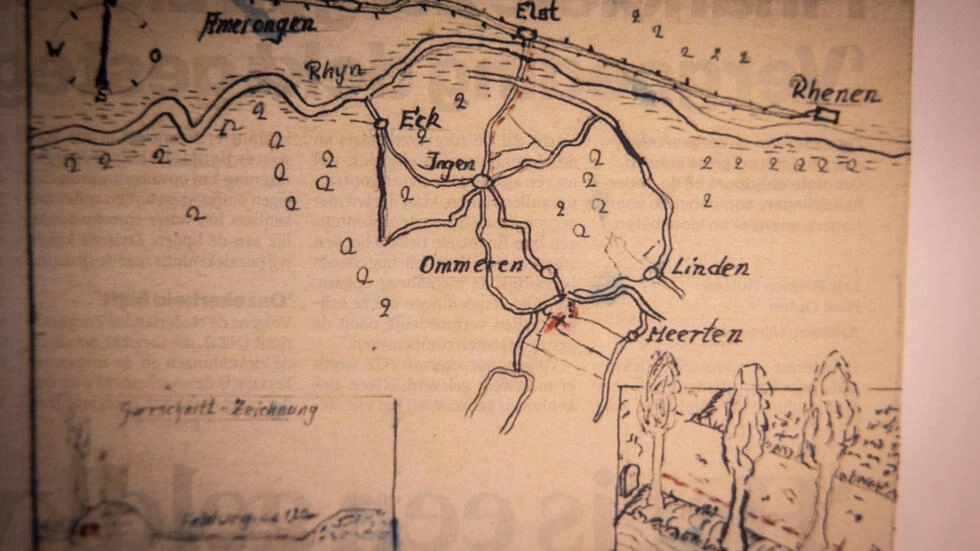 The map allegedly showing the location of buried Nazi gold was released by the Dutch National Archive. (AFP) The map allegedly showing the location of buried Nazi gold was released by the Dutch National Archive. (AFP)