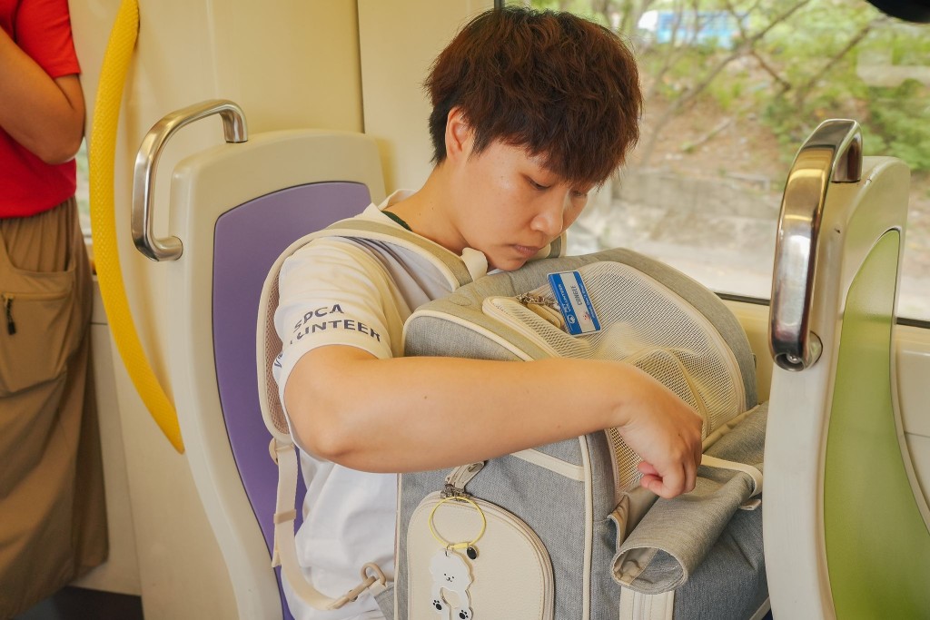 (mtr)MTR launched its pilot scheme that allows passengers to bring their cats or dogs aboard the Light Rail.