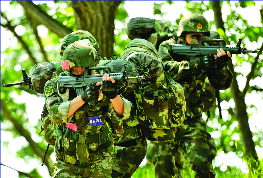 People's Armed Police Force soldiers train in Shandong. xinhua People's Armed Police Force soldiers train in Shandong. xinhua
