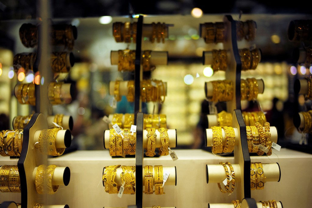 Gold bangles are displayed at a gold shop in Gold Souq in Dubai, United Arab Emirates, December 30, 2018. Picture taken December 30, 2018. REUTERS/ Hamad I Mohammed