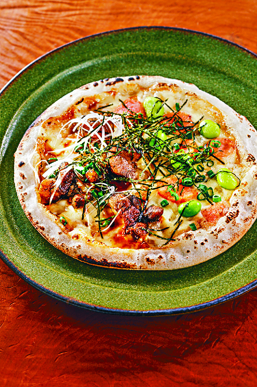  Soil to Soul's  Gu Jin Kwang curates an eight-course vegan  menu including, from the top, sweet and spicy mushroom with assorted vegetables and blessed tofu skin pocket stuffed with sweet potato noodles.