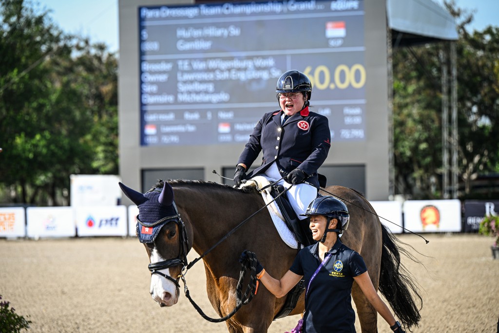 Fleur Schrader, partnering Jockey Club Todays Special, has made history by winning Hong Kong, China’s first individual para presage medal at an FEI Championship.