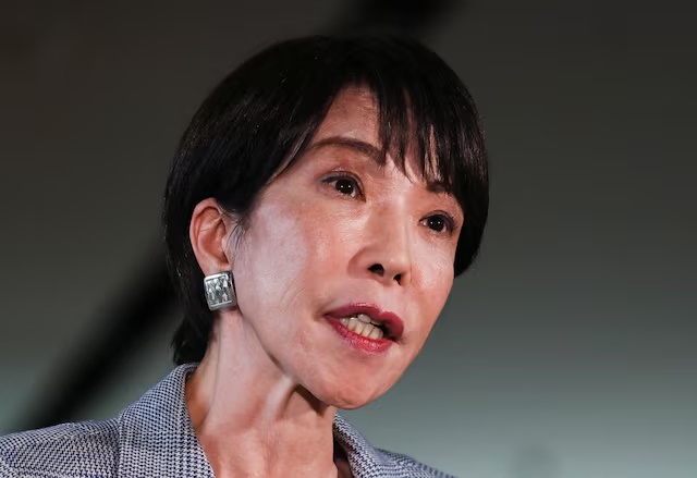 Japan's Prime Minister Sanae Takaichi speaks to the media after a telephone call with U.S. President Donald Trump, at her official residence in Tokyo, Japan, November 25, 2025. REUTERS/Issei Kato