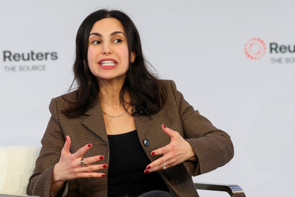 FILE PHOTO: May Habib, Chief Executive Officer & Co-Founder at Writer speaks during the Reuters NEXT conference in New York City, U.S., December 4, 2025. REUTERS/Brendan McDermid/File Photo