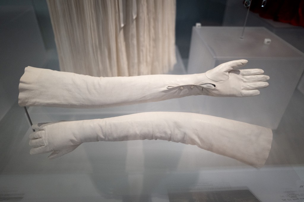 Gloves worn by former first lady Michelle Obama are displayed in the museum at the Obama Presidential Center on June 03, 2026 in Chicago, Illinois. The Obama Presidential Center, which includes a museum, Library, playground and basketball court, opens to the public on June 19. Scott Olson/Getty Images/AFP 