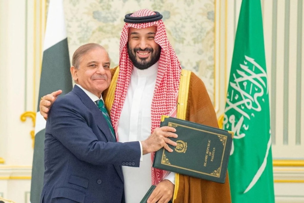 Saudi Crown Prince Mohammed bin Salman and Pakistan Prime Minister Shehbaz Sharif. Reuters