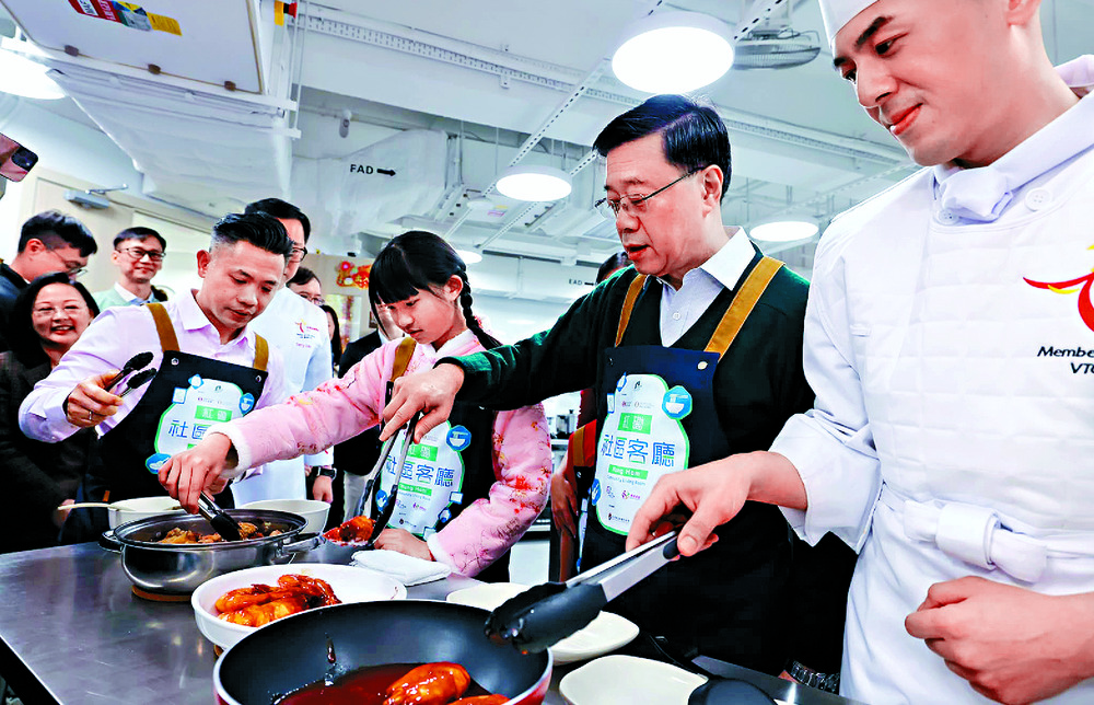 Showing grassroots families they care are, from far left, John Lee, Winnie Ho and Warner Cheuk as well as Bernadette Linn, below left, and Alice Mak.
