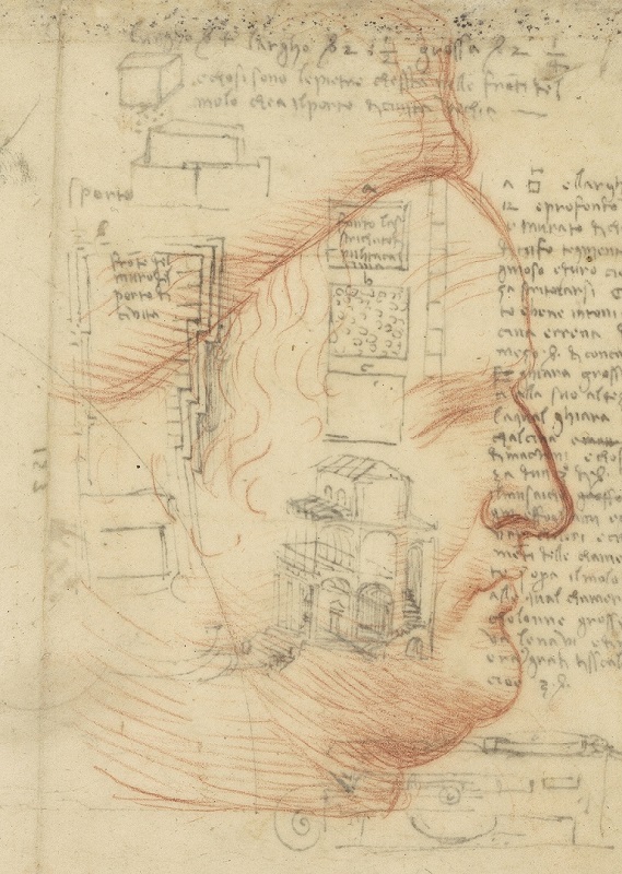 Sheet from the Codex Atlanticus, Page 180 (Details) by Leonardo da Vinci (1452–1519).
