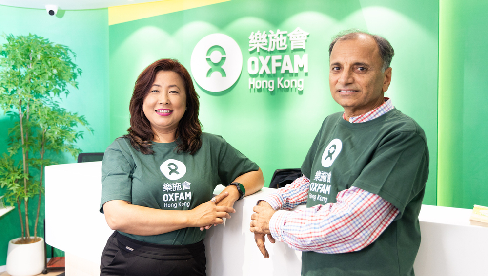 Nibha Shrestha, Oxfam's Acting Country Director for Nepal,left; Mustafa Talpur, Oxfam Asia's Regional Advocacy and Campaigns Lead,right.