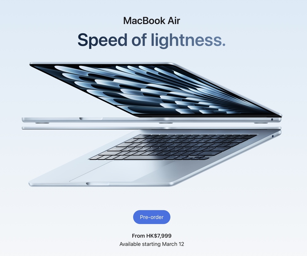 The new MacBook Air is available for pre-order on Apple's website. The new MacBook Air is available for pre-order on Apple's website.