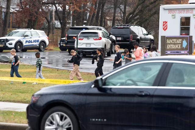Children prepare to board a bus bound for the reunification center where they'll meet their parents after a shooting at Abundant Life Christian School in Madison, Wisconsin, U.S. December 16, 2024. REUTERS/Cullen Granzen/File Photo Children prepare to board a bus bound for the reunification center where they'll meet their parents after a shooting at Abundant Life Christian School in Madison, Wisconsin, U.S. December 16, 2024. REUTERS/Cullen Granzen/File Photo