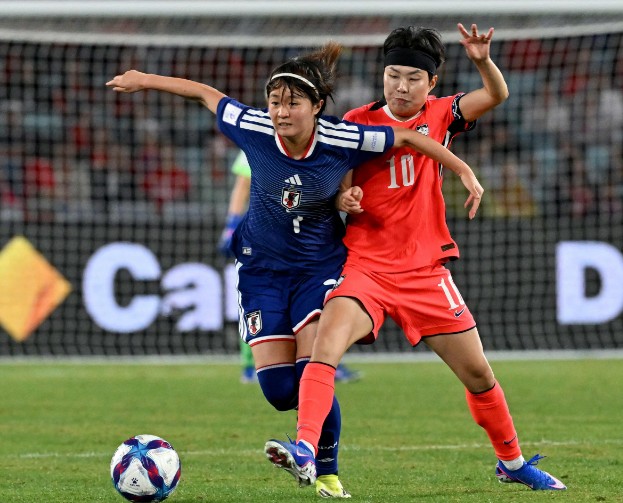 Ji So Yun, right, in action for South Korea during the AFC Women's Asian Cup in Sydney earlier this year. AFP