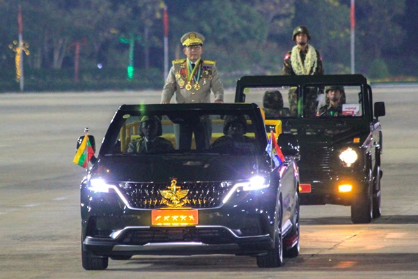 Myanmar's military leader Senior General Min Aung Hlaing participates in a parade commemorating the 81st Armed Forces Day in Naypyidaw, Myanmar, March 27, 2026. REUTERS/Stringer/File Photo