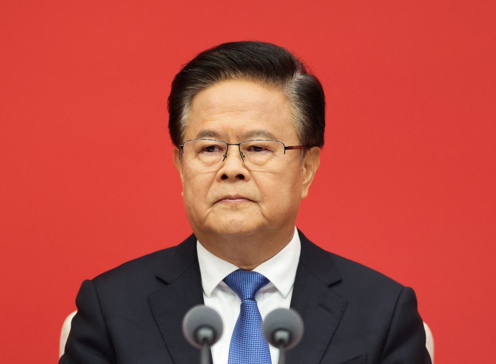 Chinese National Development and Reform Commission (NDRC) Chairman Zheng Shanjie looks on during a press conference on the fourth plenum of the Chinese Communist Party Central Committee, in Beijing, China, October 24, 2025. REUTERS