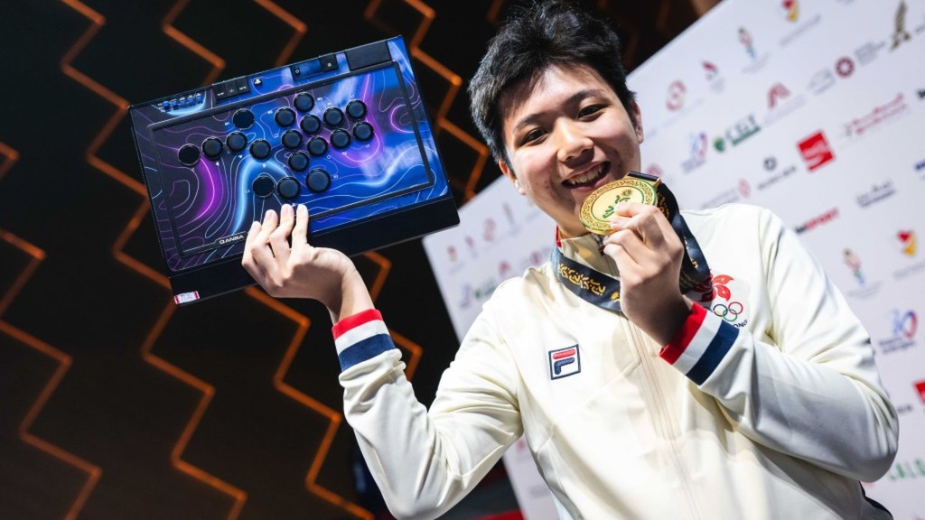 Esports athlete Micky Chan won the championship in the "Street Fighter 6" finals. Photo: Hong Kong Association of Athletics Aff