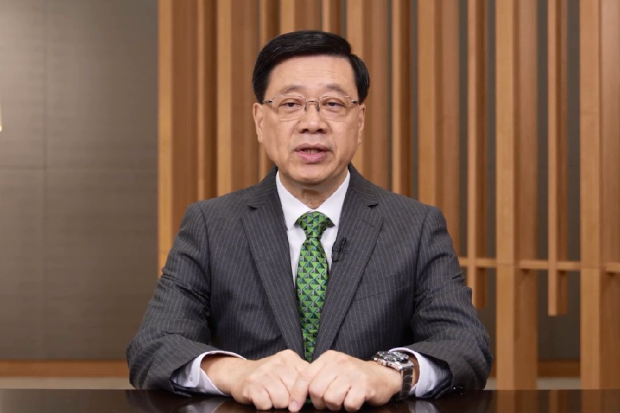 John Lee says Hong Kong will play the role of "superconnector" in the video speech. (Source: HKGIS)