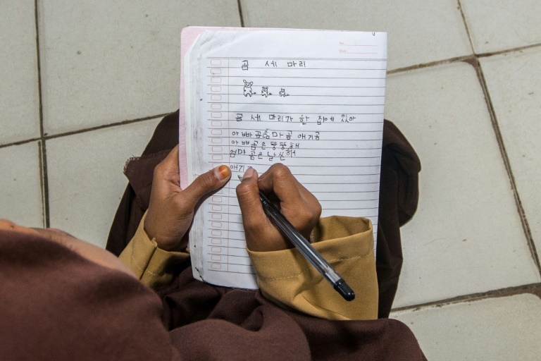 In an eastern Indonesian village, schoolchildren scrawl the distinctive circles and lines of Hangul script on a whiteboard, but the language they are learning is not Korean. It is their own. Yuli Purnomo Sidi In an eastern Indonesian village, schoolchildren scrawl the distinctive circles and lines of Hangul script on a whiteboard, but the language they are learning is not Korean. It is their own. Yuli Purnomo Sidi