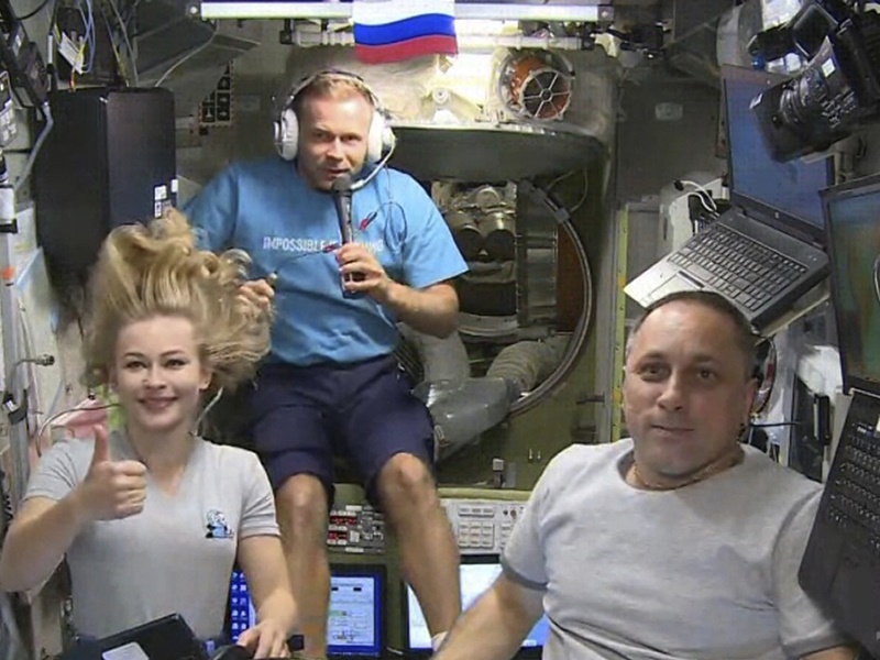 A Russian actress and a film director returned to Earth Sunday after spending 12 days on the ISS shooting scenes for the first movie in orbit. (AP) A Russian actress and a film director returned to Earth Sunday after spending 12 days on the ISS shooting scenes for the first movie in orbit. (AP)