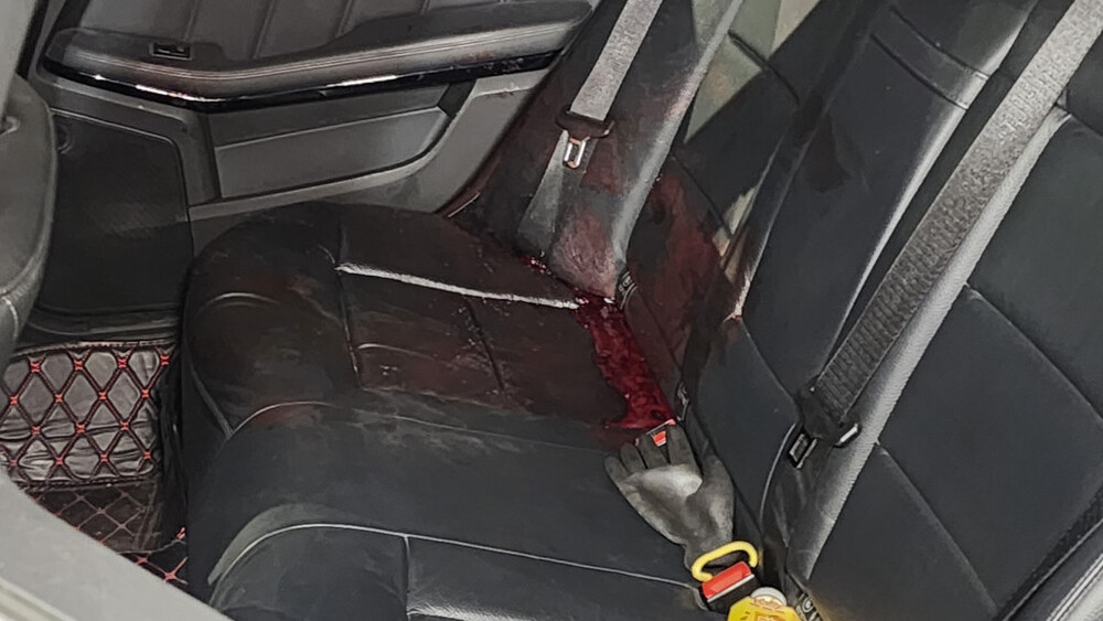 The knife attack in Tuen Mun involving a Benz sedan.