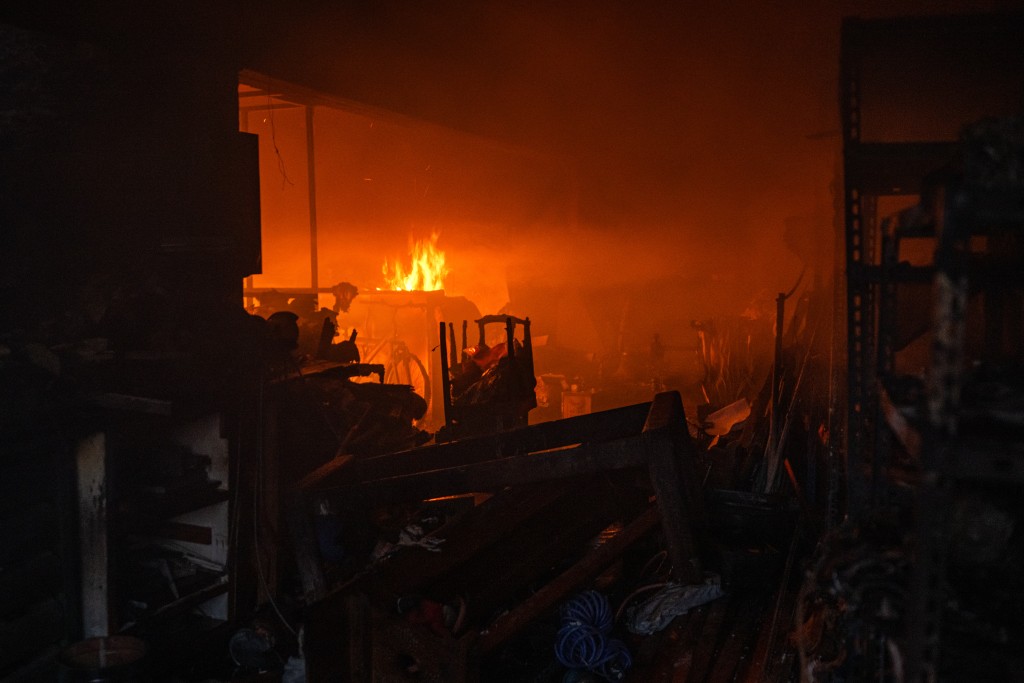 This photograph shows interior of a burnt house during a wildfire in Kryoneri, near Athens on July 26, 2025. (AFP)