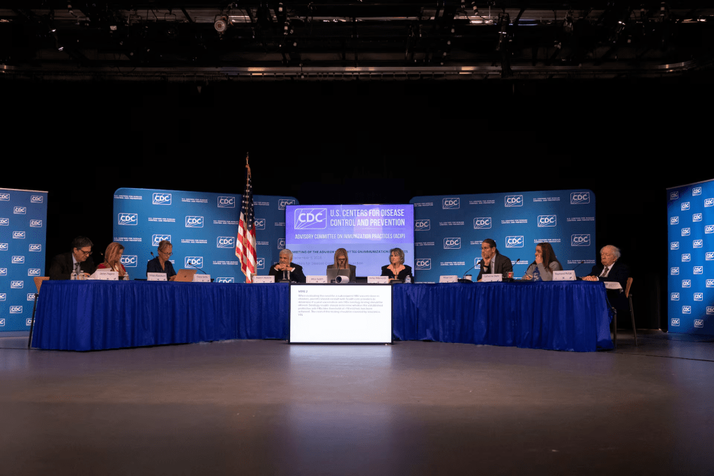 The Advisory Committee on Immunization Practices (ACIP) meets to discuss childhood vaccine schedule at the Centers for Disease Control and Prevention in Atlanta, Georgia, U.S., December 5, 2025. REUTERS/Alyssa Pointe