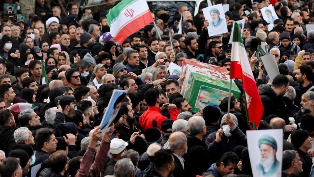 Funeral of the security forces who were killed in the protests that erupted in Tehran. Reuters