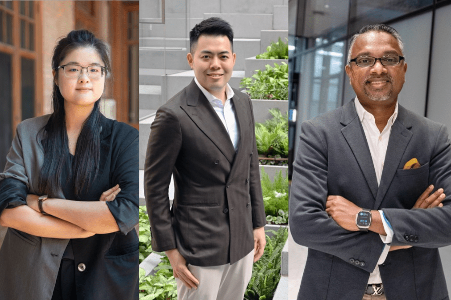 (From left) Rachel Tay, Emerson Ong and Sudesh Thevasenabathy