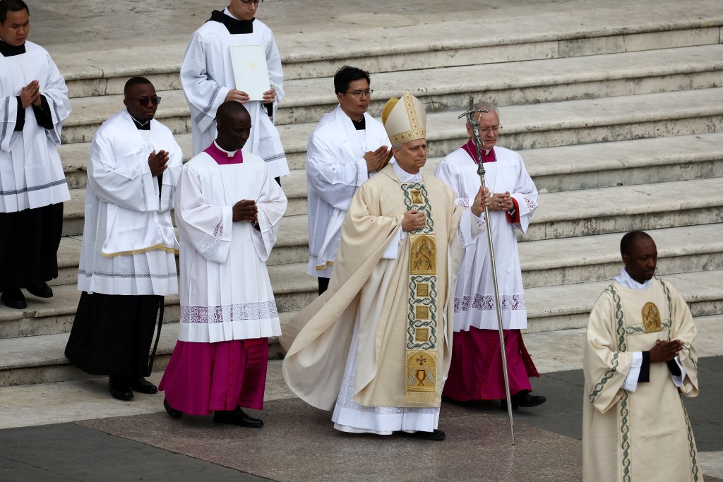 Pope Leo XIV walks during his inaugural Mass in Saint Peter's Square, at the Vatican, May 18, 2025. (Reuters)