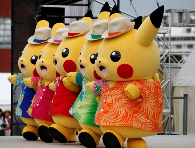 Performers in Pikachu costumes dance at a Splash show and Pokemon Go Park event in Yokohama, Japan August 9, 2017. REUTERS/Kim Kyung-Hoon/File Photo