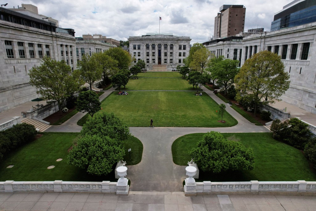 FILE PHOTO: A general view of the Harvard Medical School in the Longwood Medical Area in Boston, Massachusetts, U.S., May 15, 2022. Picture taken with a drone. REUTERS/Brian Snyder/File Photo