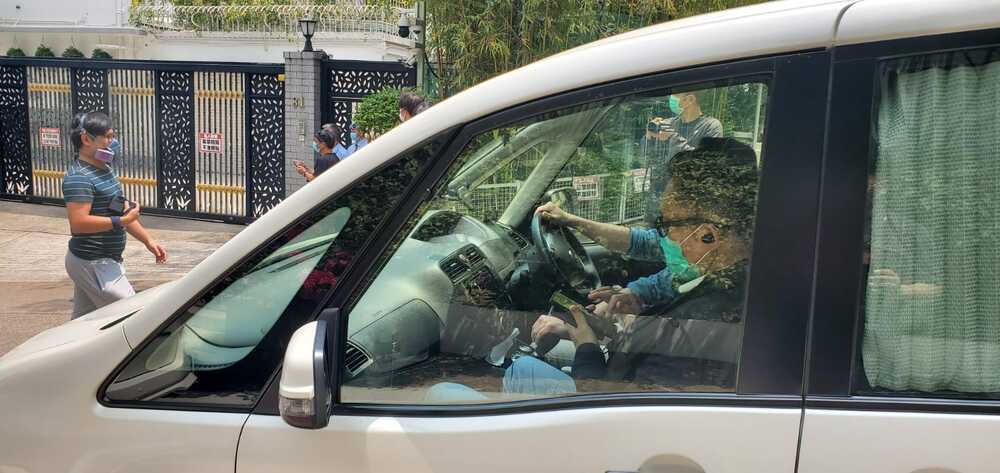 Officers arrived Lai's residency at Ho Man Tin this morning for investigation in association with his participation in unlawful anti-bill assemblies. 