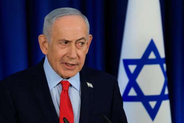 Israeli Prime Minister Benjamin Netanyahu speaks during a press conference, amid the U.S.-Israel conflict with Iran, in Jerusalem, March 19, 2026. REUTERS/Ronen Zvulun/File Photo