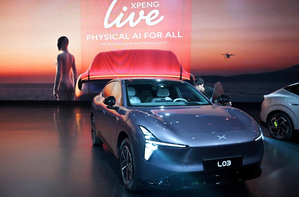 The XPENG L03 on display during the car's launch event in Munich, Germany, July 16, 2026. REUTERS/Fariha Farooqui