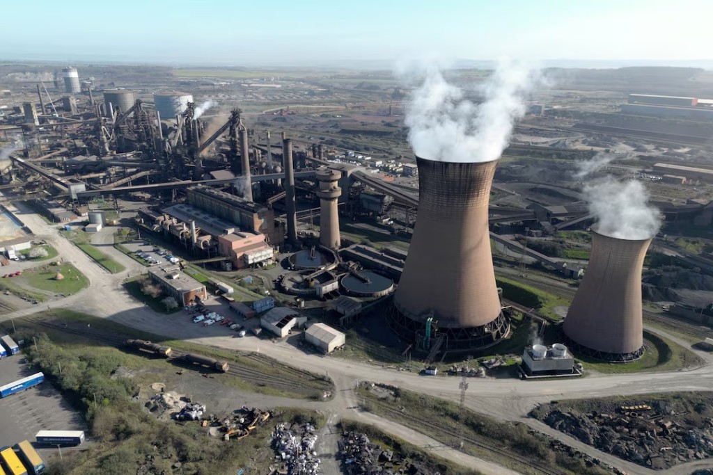 A general view shows British Steel's Scunthorpe plant, in Scunthorpe, northern England, Britain, March 31, 2025. REUTERS/Dominic Lipinski/File Photo
