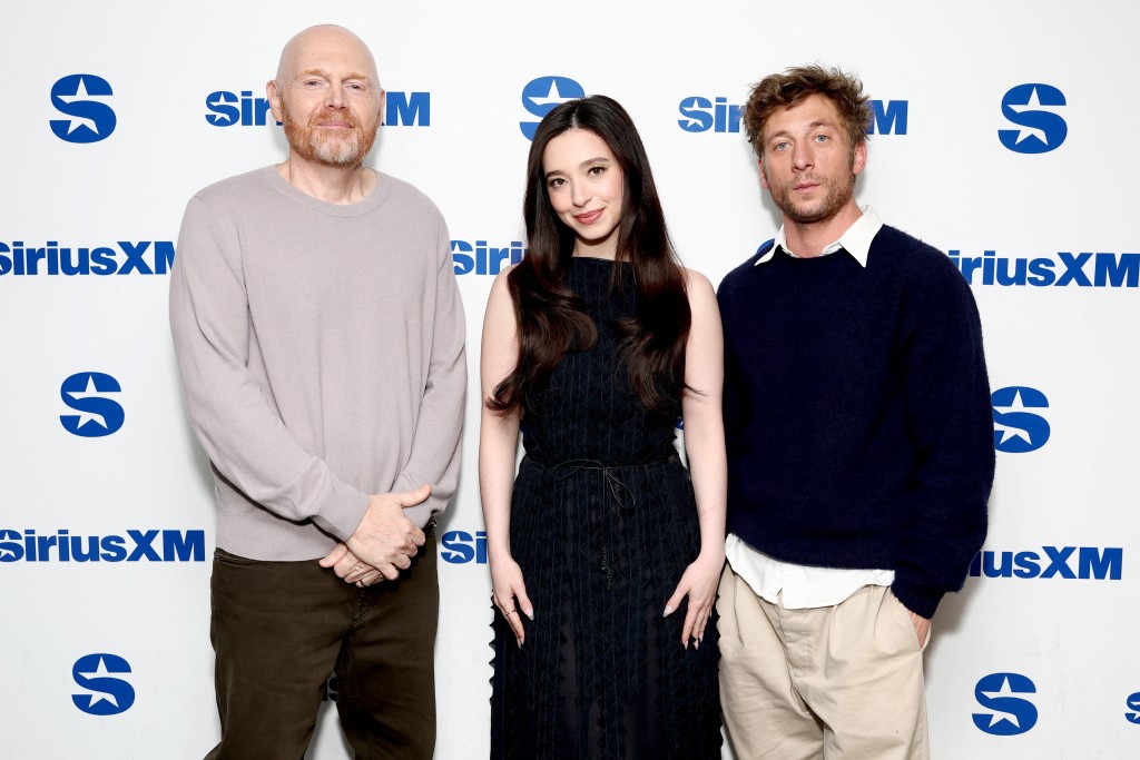  (L-R) Bill Burr, Mikey Madison, and Jeremy Allen White attend as "The Social Reckoning" cast joins host Mike Muse for a SiriusXM Special Event at SiriusXM Studio on October 06, 2026 in New York City. Cindy Ord/Getty Images for SiriusXM/AFP 