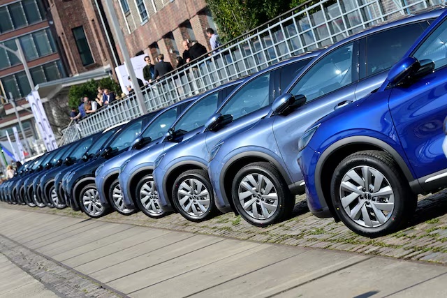The BYD ATTO 3 EVOs are pictured during a media driving event of the Chinese carmaker BYD (Build Your Dreams) in Hamburg, Germany, March 19, 2026. REUTERS/Fabian Bimmer/File Photo
