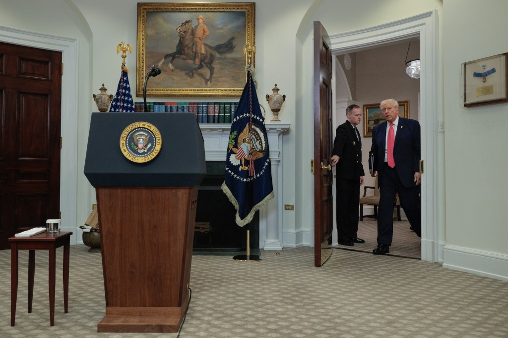 Photo by CHIP SOMODEVILLA / GETTY IMAGES NORTH AMERICA / GETTY IMAGES VIA AFP  U.S. President Donald Trump walks into the Roosevelt Room to make an announcement about "Trump accounts" at the White House on December 02, 2025 in Washington, DC. 