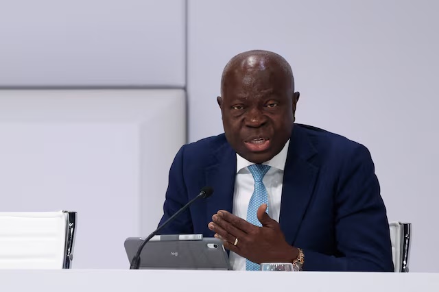 Gilbert Houngbo, International Labour Organization (ILO) Director-General, attends a press conference titled "Financing sustainable and inclusive social development", during the 4th International Conference on Financing for Development, in Seville, Spain, July 1, 2025. REUTERS/Claudia Greco/File Photo